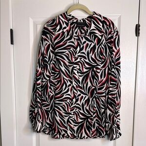 Stylish Black and Red Patterned Women's Top